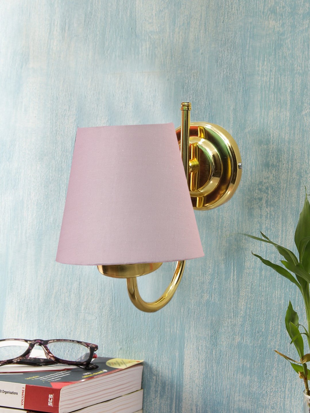 Ambika Home Grey cotton wall mounted Gold Lamp | Modern Decorative Wall Lamp for Living Room, Bedroom & Hallway