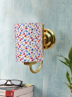 Ambika Home Multicolor cotton wall mounted Gold Lamp | Modern Decorative Wall Lamp for Living Room, Bedroom & Hallway