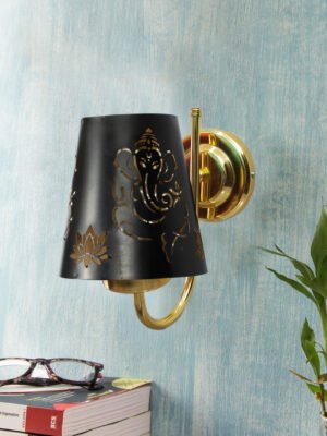 Ambika Home Ganesha JI wall shade with Gold Wall Mounted Lamp | Modern Decorative Wall Lamp for Living Room, Bedroom & Hallway