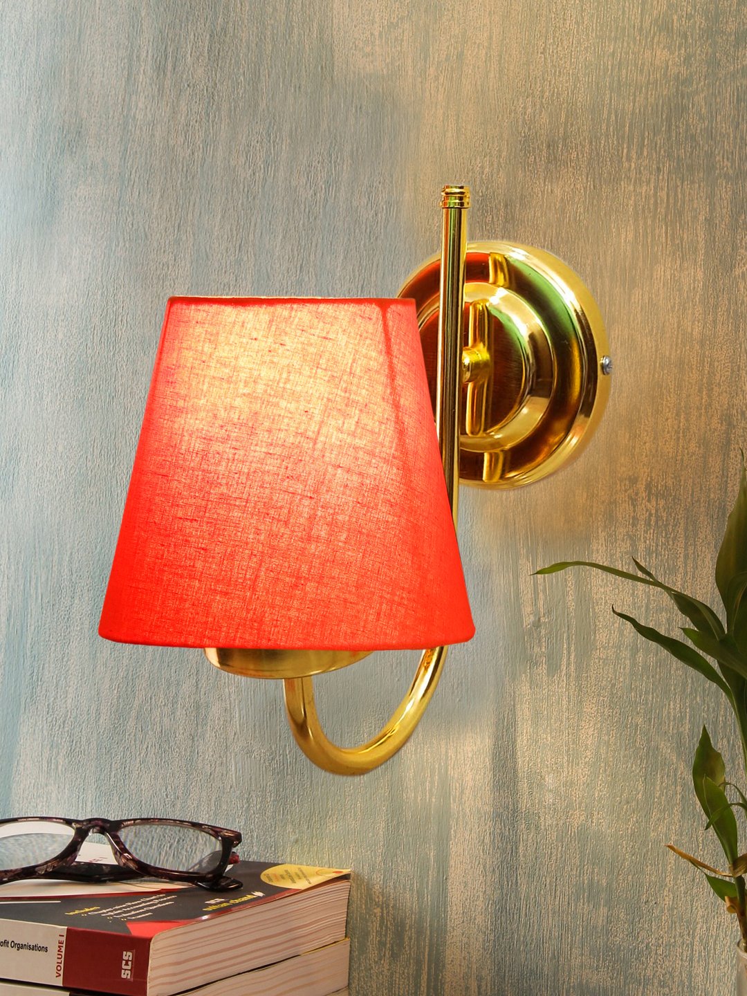 Ambika Home Orange cotton wall mounted Gold Lamp | Modern Decorative Wall Lamp for Living Room, Bedroom & Hallway - Image 2