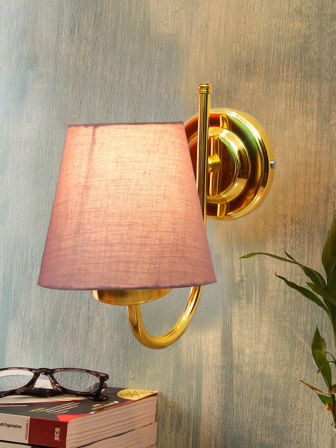 Ambika Home Grey cotton wall mounted Gold Lamp | Modern Decorative Wall Lamp for Living Room, Bedroom & Hallway - Image 2