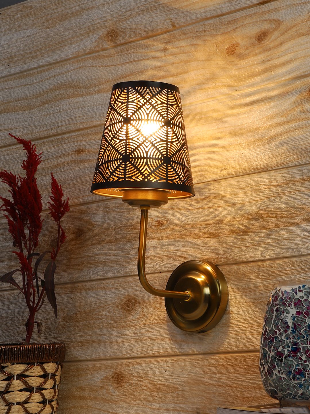 Ambika Home Luxury Gold Wall Lamp for Bedroom, Hall & Passage | Luxury Decorative Wall Light for Living Room, Bedroom, Hallway & Home Décor - Image 2