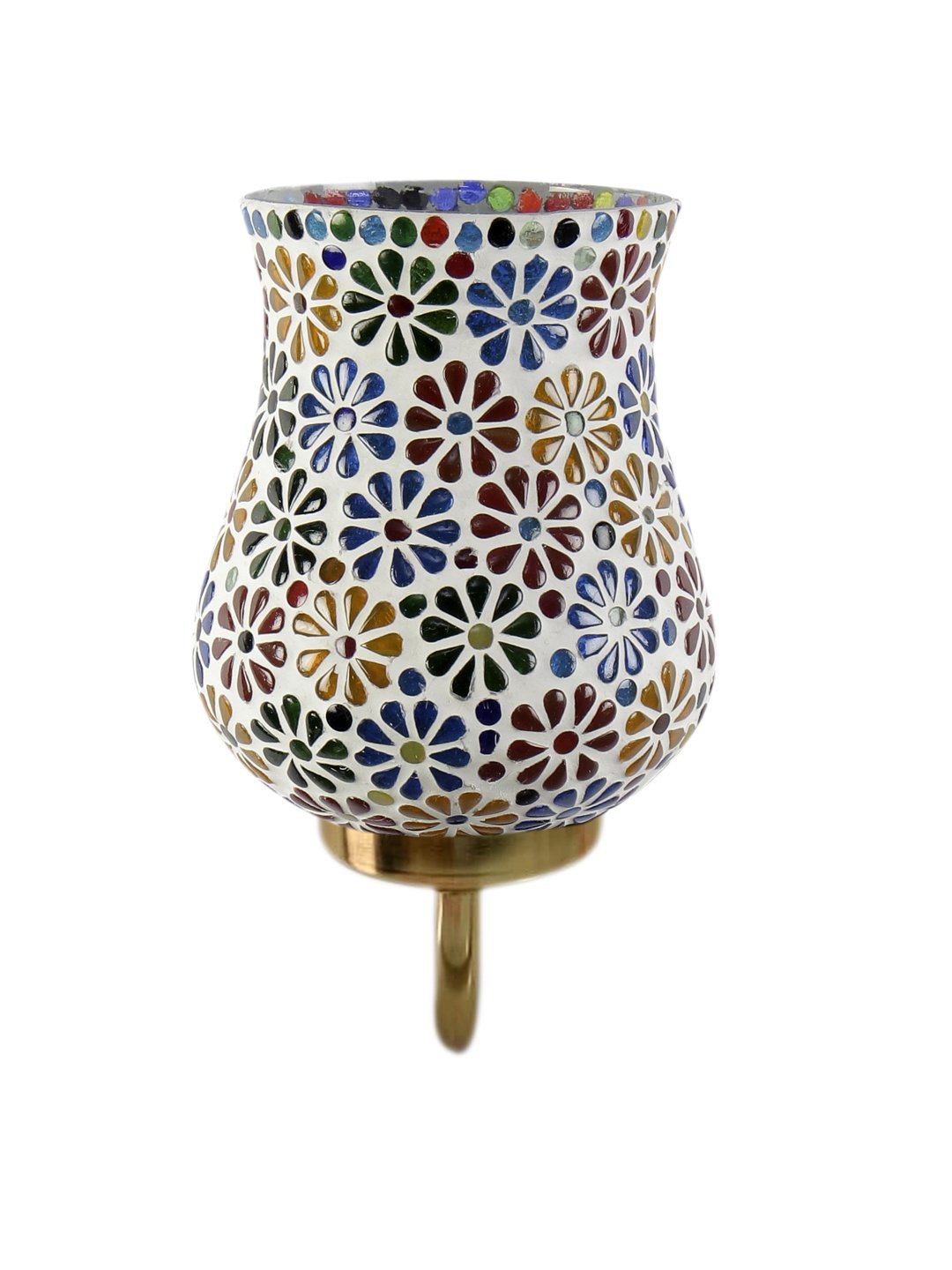 Ambika Home Multicolor Mosiac Glass wall mounted Gold Lamp | Modern Decorative Wall Lamp for Living Room, Bedroom & Hallway - Image 3