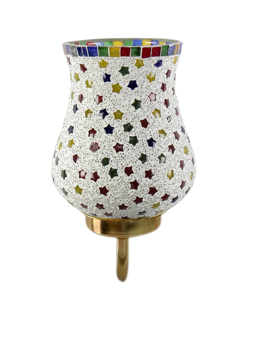 Ambika Home Multicolor Mosiac Glass wall mounted Gold Lamp | Modern Decorative Wall Lamp for Living Room, Bedroom & Hallway - Image 3