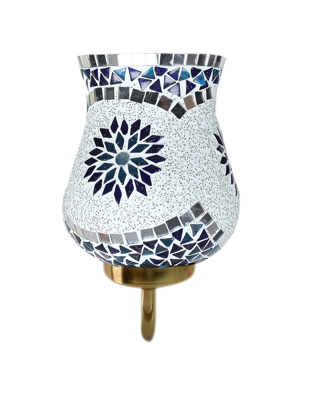 Ambika Home Multicolor Mosiac Glass wall mounted Gold Lamp | Modern Decorative Wall Lamp for Living Room, Bedroom & Hallway - Image 3