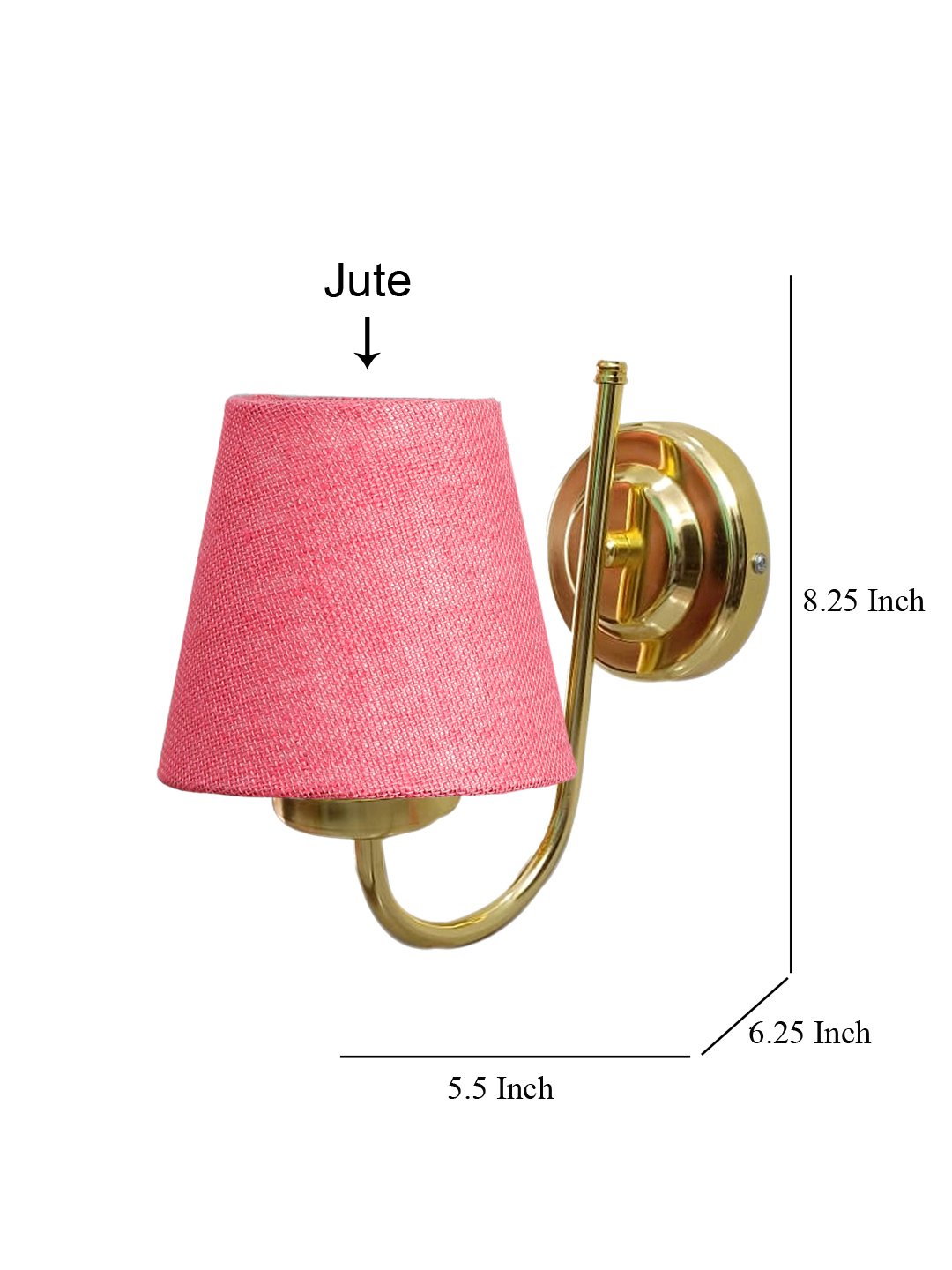 Ambika Home Pink Jute wall mounted Gold Lamp | Modern Decorative Wall Lamp for Living Room, Bedroom & Hallway - Image 4