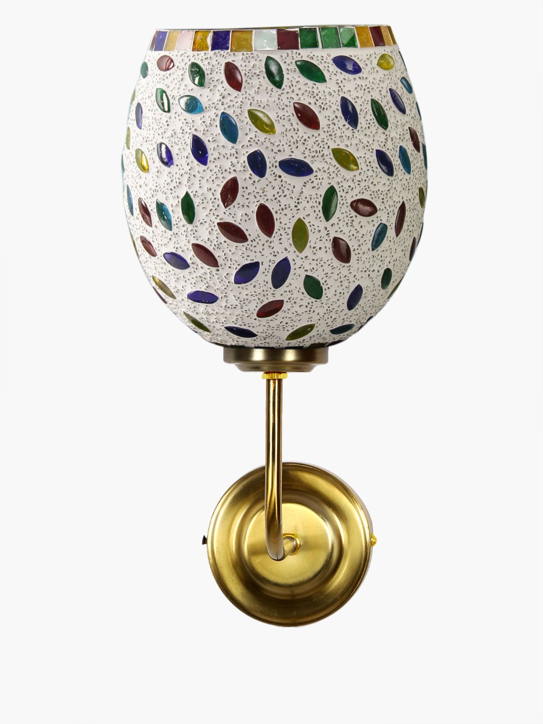 Ambika Home Handcrafted Multicolor Mosaic Glass Wall Light with Premium Gold Base | Luxury Decorative Wall Light for Living Room, Bedroom, Hallway & Home Décor - Image 5