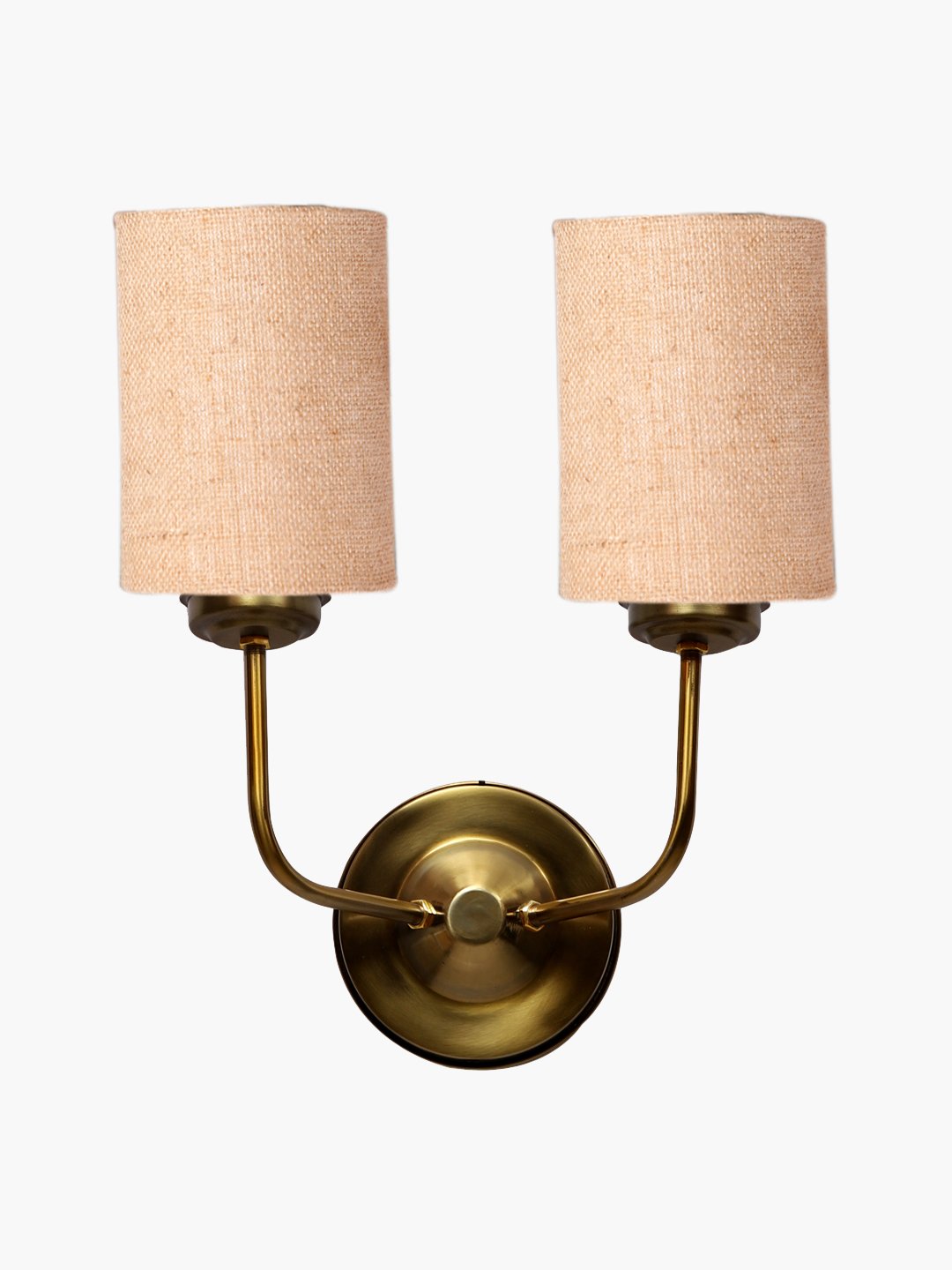 Ambika Home Dual Beige Jute Wall Mounted Lamp with Gold Metal Base for Living Room & Hall | Luxury Decorative Wall Light for Living Room, Bedroom, Hallway & Home Décor - Image 5