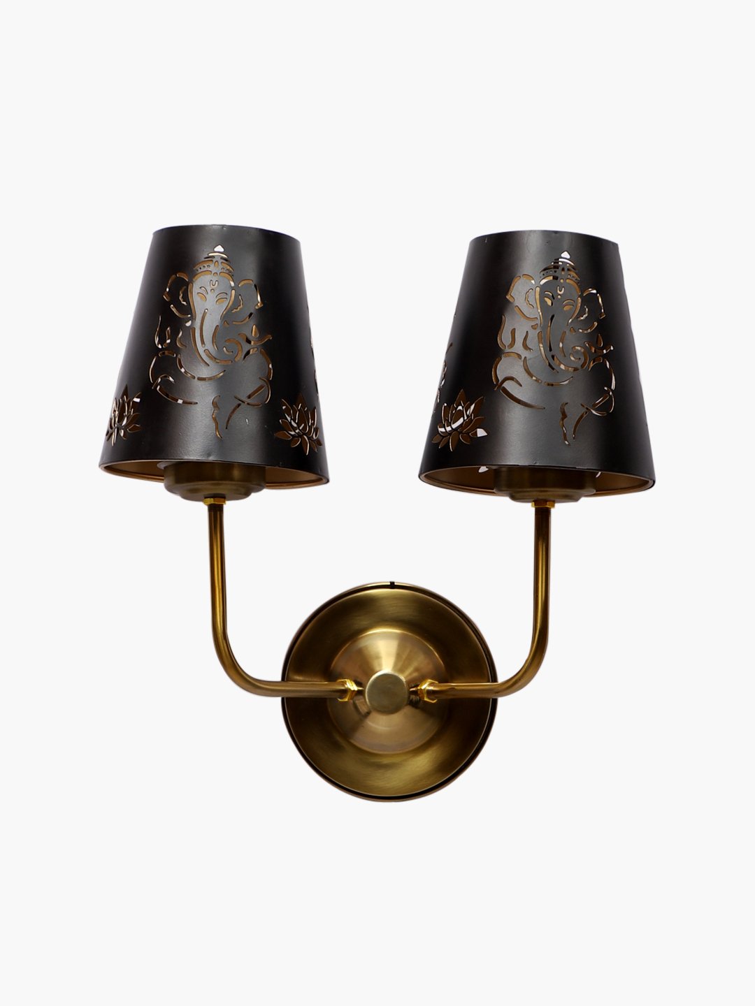 Ambika Home Dual Metal Etched Wall Mounted Lamp with Golden Base for Living Room & Hall | Luxury Decorative Wall Light for Living Room, Bedroom, Hallway & Home Décor - Image 5