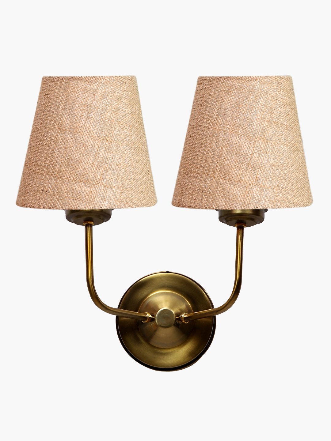 Ambika Home Dual Beige Jute Conical Shade Wall Mounted Lamp with Gold Metal Base for Living Room & Hall | Luxury Decorative Wall Light for Living Room, Bedroom, Hallway & Home Décor - Image 5