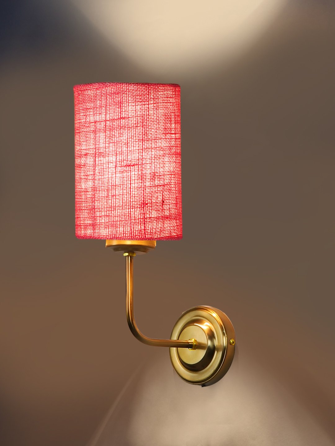 Ambika Home Premium Pink Jute Wall Mounted Lamp with Gold Base for Bedroom Décor | Luxury Decorative Wall Light for Living Room, Bedroom, Hallway & Home Décor - Image 7