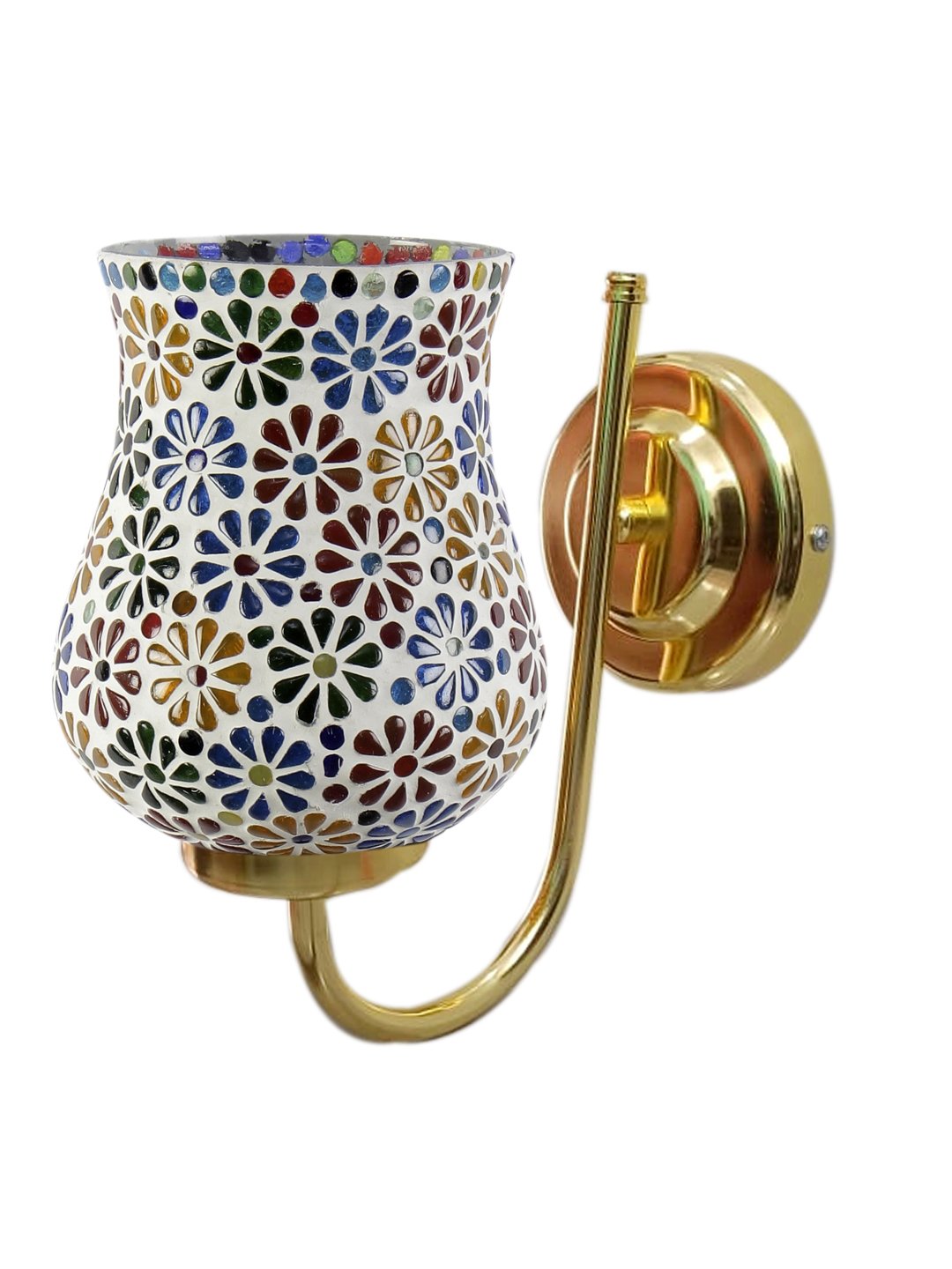 Ambika Home Multicolor Mosiac Glass wall mounted Gold Lamp | Modern Decorative Wall Lamp for Living Room, Bedroom & Hallway - Image 8