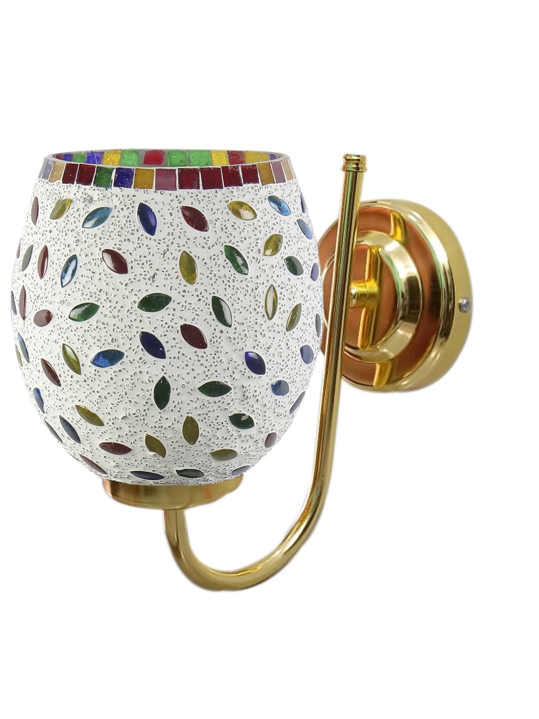 Ambika Home Multicolor Mosiac Glass wall mounted Gold Lamp | Modern Decorative Wall Lamp for Living Room, Bedroom & Hallway - Image 8