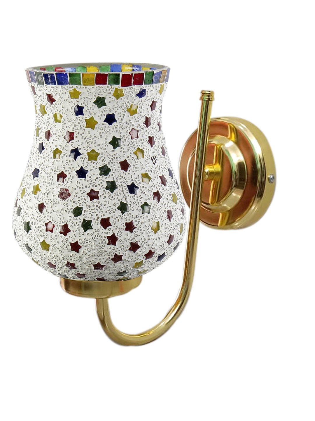 Ambika Home Multicolor Mosiac Glass wall mounted Gold Lamp | Modern Decorative Wall Lamp for Living Room, Bedroom & Hallway - Image 8