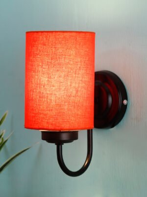 Ambika Home Orange cotton Wall mounted Lamp Iron Base Decorative Wall Lamp for Living Room, Bedroom & Hallway