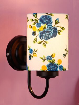 Ambika Home Multicolor cotton shade wall mounted lamp with iron base Decorative Wall Lamp for Living Room, Bedroom & Hallway