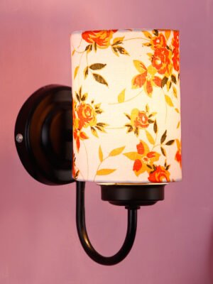 Ambika Home Multicolor cotton shade wall mounted lamp with iron base Decorative Wall Lamp for Living Room, Bedroom & Hallway