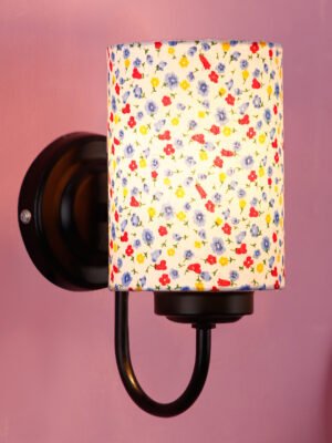 Ambika Home Multicolor cotton shade wall mounted lamp with iron base Decorative Wall Lamp for Living Room, Bedroom & Hallway