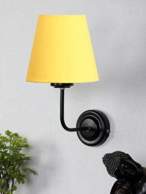Ambika Home Yellow cotton Wall mounted Lamp Iron Base Decorative Wall Lamp for Living Room, Bedroom & Hallway