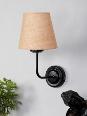 Ambika Home Beige Jute Wall Mounted Lamp Iron Base Decorative Wall Lamp for Living Room, Bedroom & Hallway