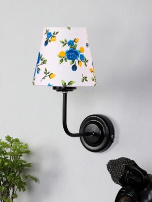 Ambika Home Multicolor cotton shade wall mounted lamp with iron base Decorative Wall Lamp for Living Room, Bedroom & Hallway