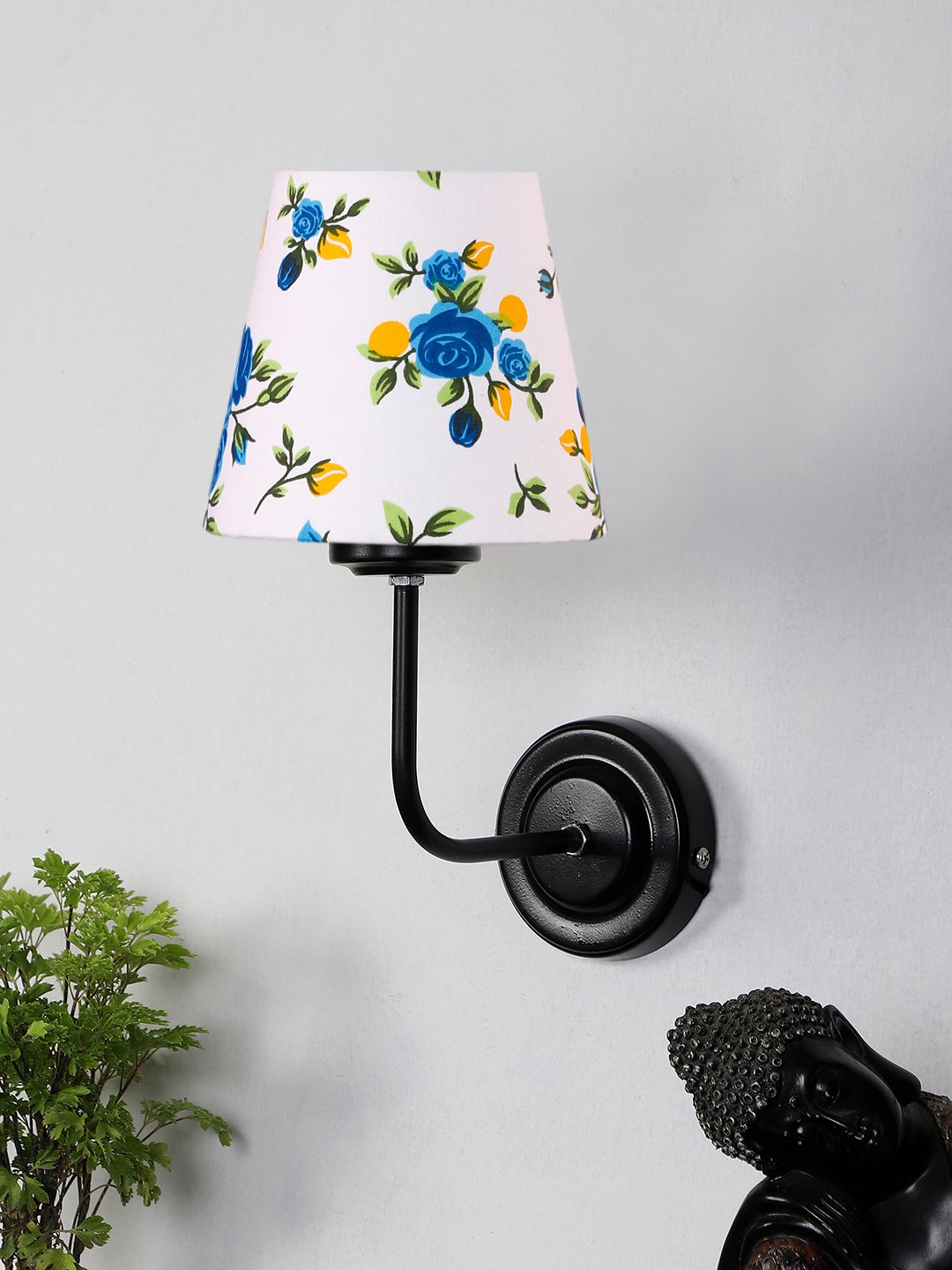 Ambika Home Multicolor cotton shade wall mounted lamp with iron base Decorative Wall Lamp for Living Room, Bedroom & Hallway
