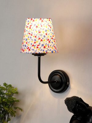 Ambika Home Multicolor cotton shade wall mounted lamp with iron base Decorative Wall Lamp for Living Room, Bedroom & Hallway