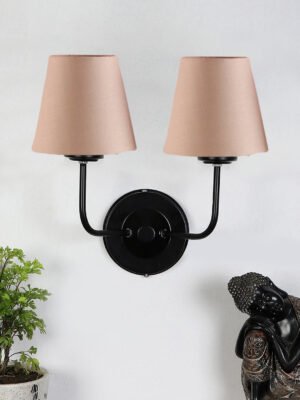 Ambika Home Dual Grey cotton Wall mounted Lamp Iron Base Decorative Wall Lamp for Living Room, Bedroom & Hallway
