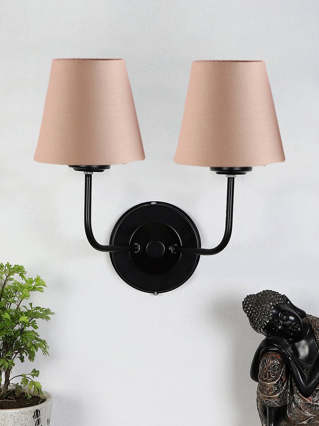 Ambika Home Dual Grey cotton Wall mounted Lamp Iron Base Decorative Wall Lamp for Living Room, Bedroom & Hallway