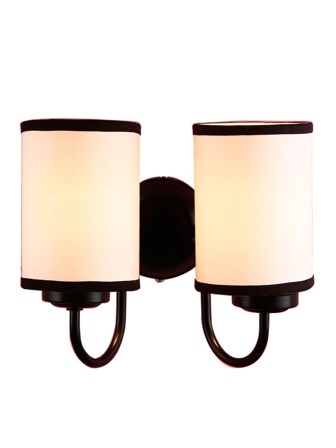 Ambika Home Dual White & Black cotton Wall mounted Lamp Iron Base Decorative Wall Lamp for Living Room, Bedroom & Hallway - Image 4