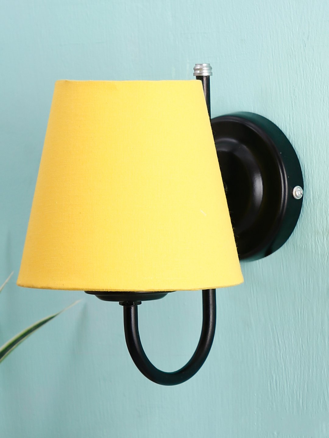 Ambika Home Yellow cotton Wall mounted Lamp Iron Base Decorative Wall Lamp for Living Room, Bedroom & Hallway - Image 2