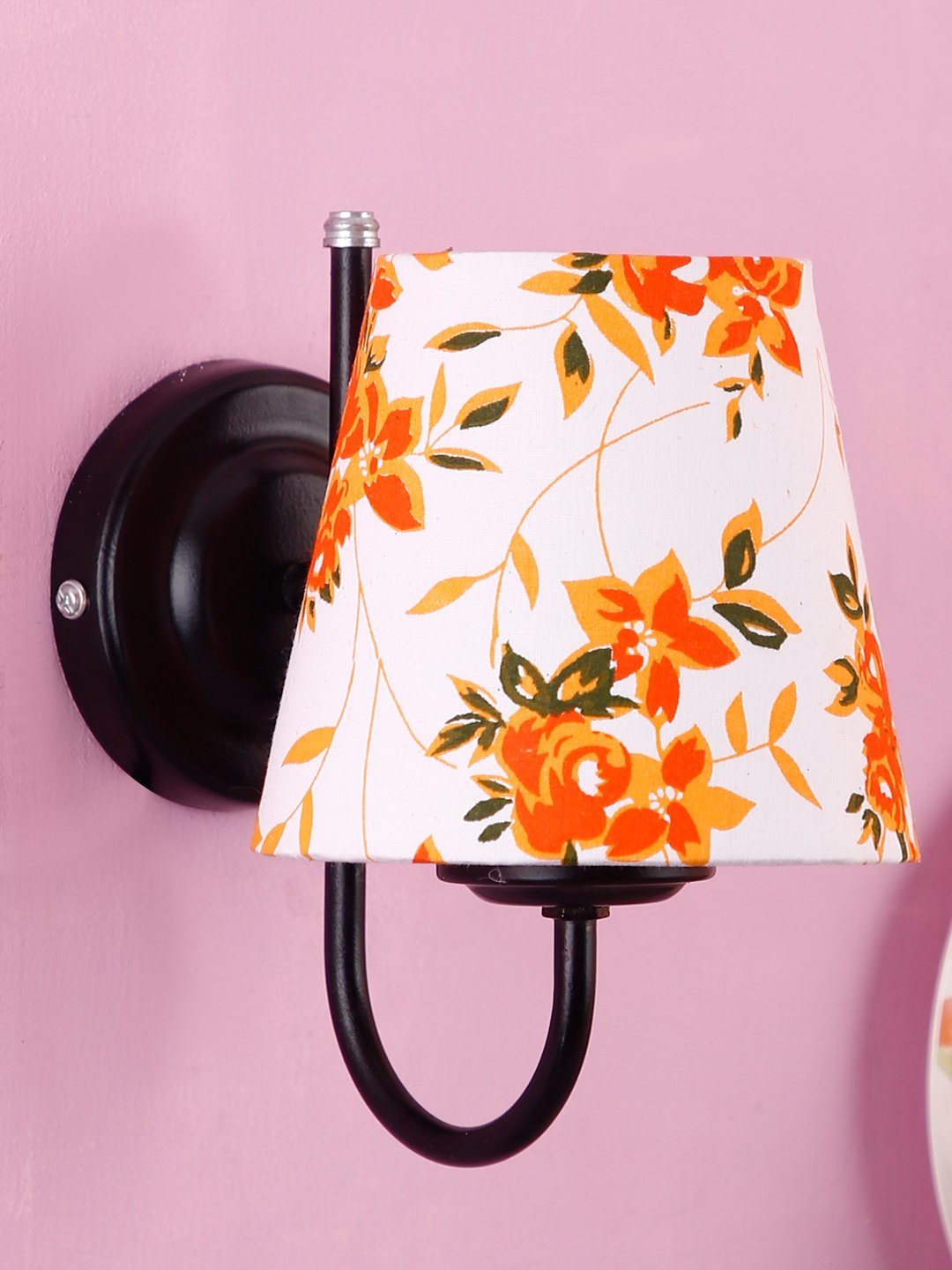 Ambika Home Multicolor cotton shade wall mounted lamp with iron base Decorative Wall Lamp for Living Room, Bedroom & Hallway - Image 2