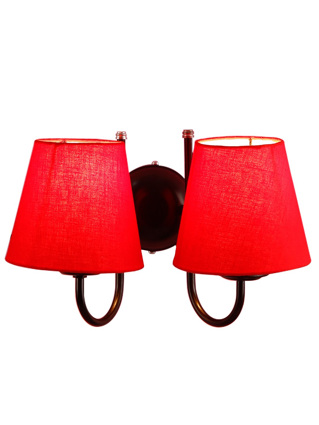 Ambika Home Dual Red cotton Wall mounted Lamp Iron Base Decorative Wall Lamp for Living Room, Bedroom & Hallway - Image 4