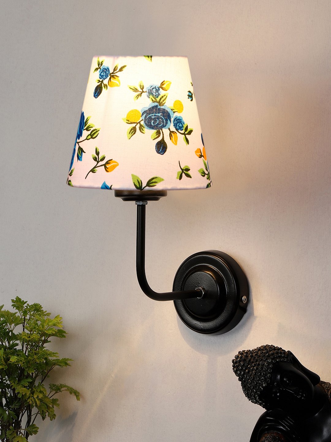 Ambika Home Multicolor cotton shade wall mounted lamp with iron base Decorative Wall Lamp for Living Room, Bedroom & Hallway - Image 2