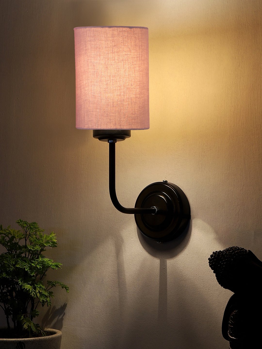 Ambika Home Grey cotton Wall mounted Lamp Iron Base Decorative Wall Lamp for Living Room, Bedroom & Hallway - Image 3