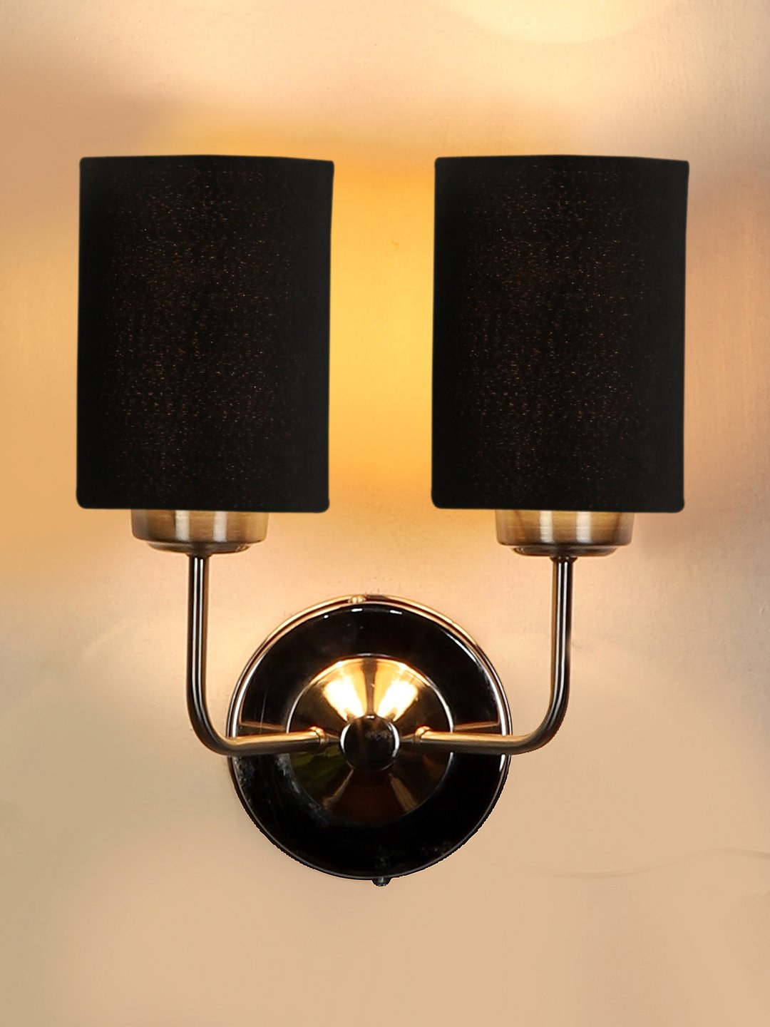 Ambika Home Dual Black cotton Wall mounted Lamp with Steel Base Decorative Wall Lamp for Living Room, Bedroom & Hallway - Image 3