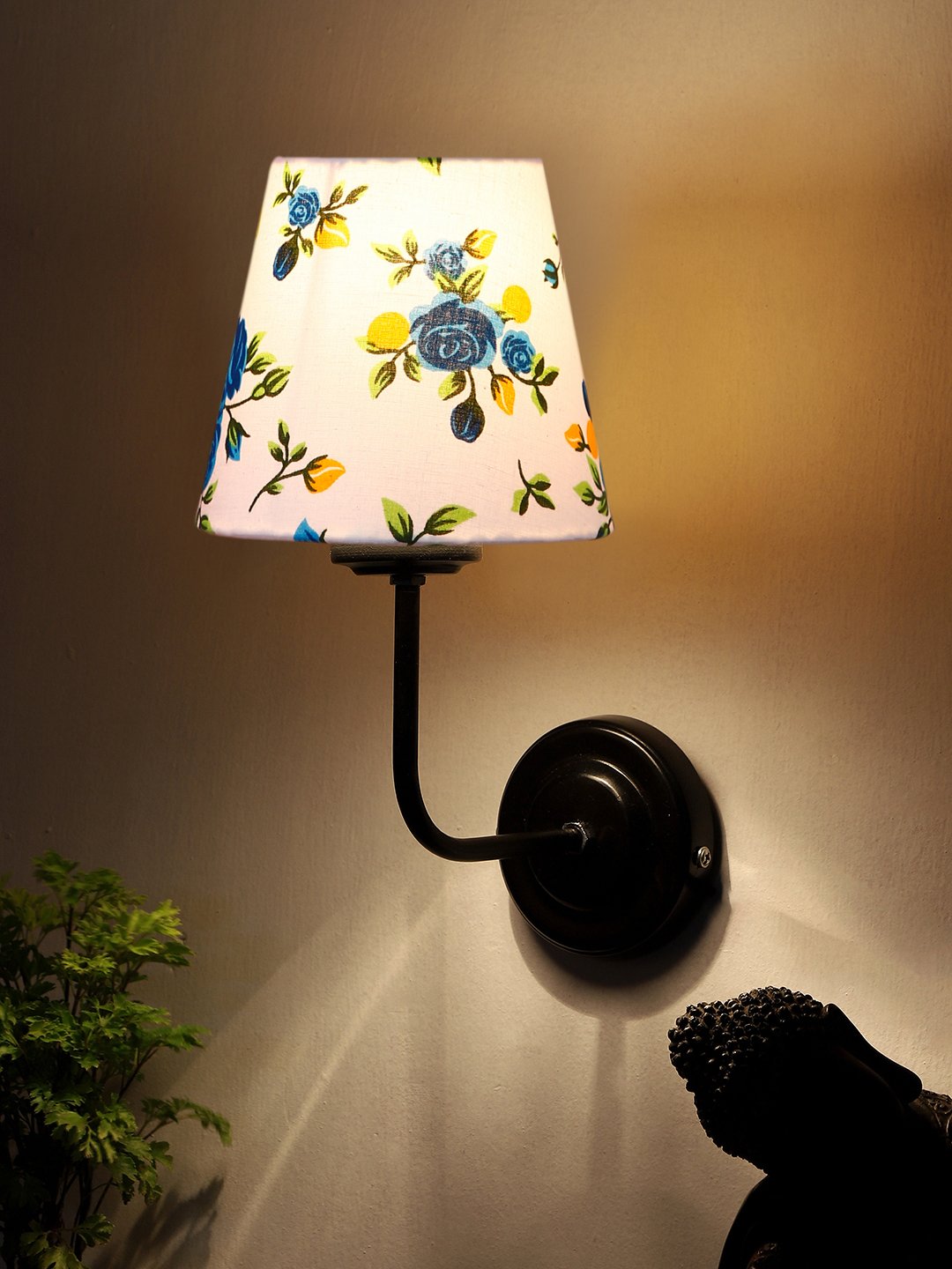 Ambika Home Multicolor cotton shade wall mounted lamp with iron base Decorative Wall Lamp for Living Room, Bedroom & Hallway - Image 3