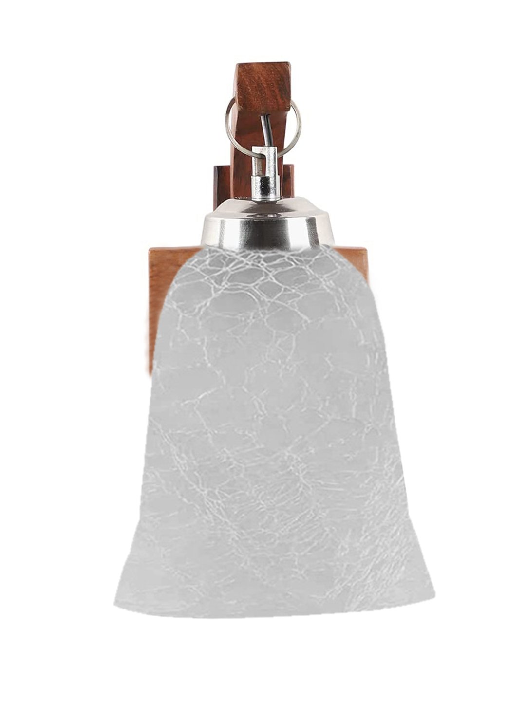 Ambika Home Wooden Wall Lamp with White Milky Crinkle Glass | Modern Wall Light for Living Room Bedroom Hallway Lobby Staircase | Decorative Indoor Wall Sconce - Image 5