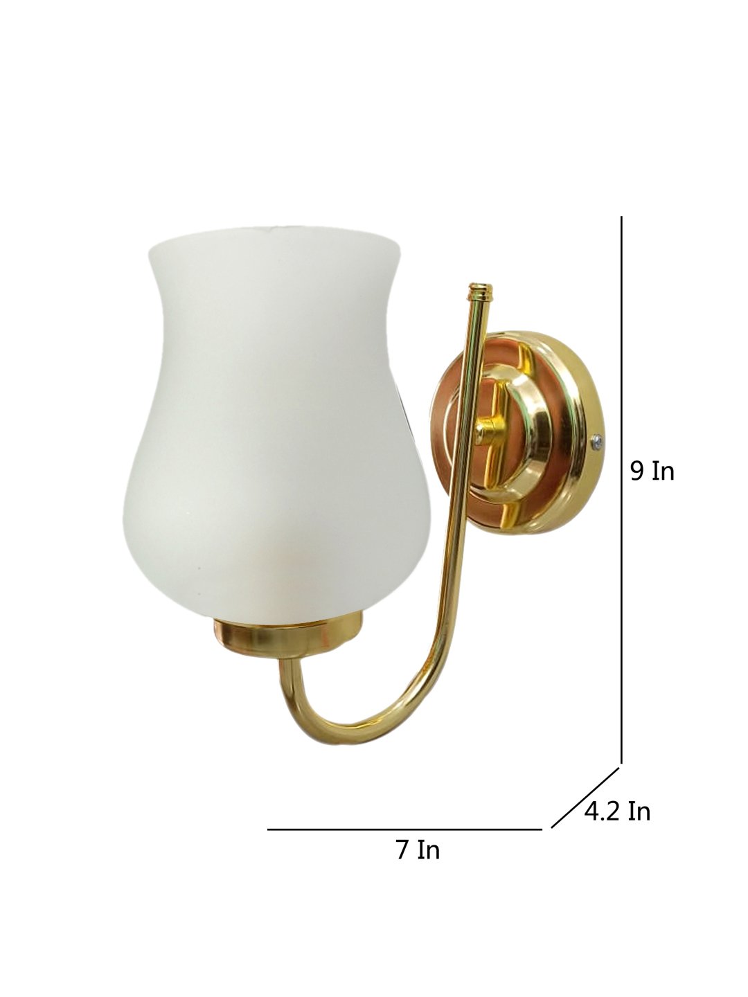 Ambika Home Milky White Glass wall mounted Gold Lamp | Modern Decorative Wall Lamp for Living Room, Bedroom & Hallway - Image 4