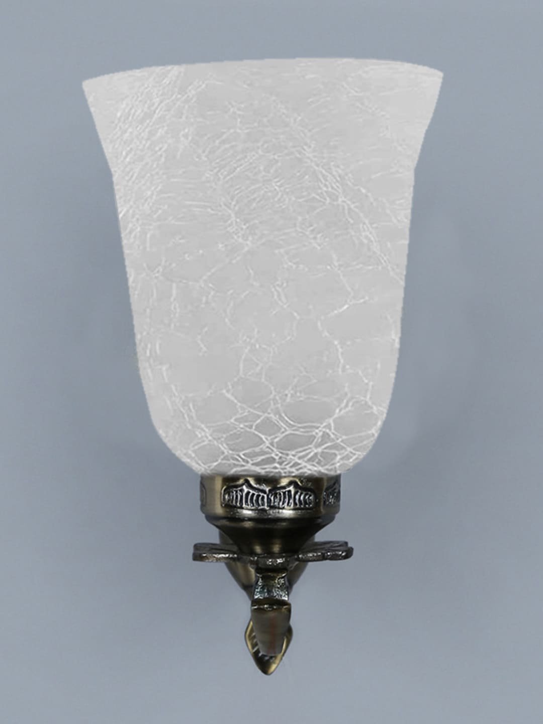 Ambika Home Antique wall lamp with White Milky Crinkle Glass | Modern Wall Light for Living Room Bedroom Hallway Lobby Staircase | Decorative Indoor Wall Sconce - Image 3