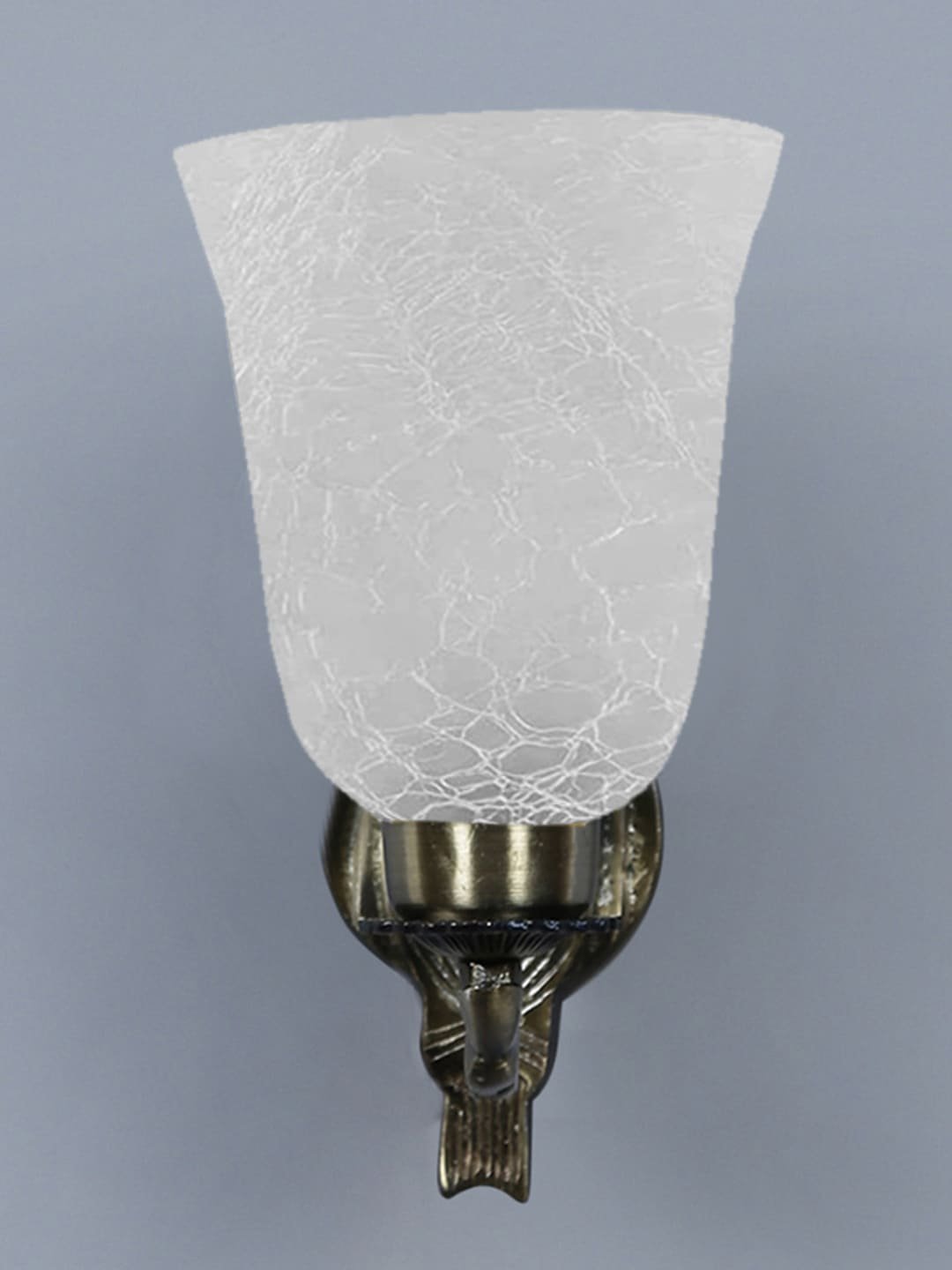 Ambika Home Antique wall lamp with White Milky Crinkle Glass | Modern Wall Light for Living Room Bedroom Hallway Lobby Staircase | Decorative Indoor Wall Sconce - Image 5