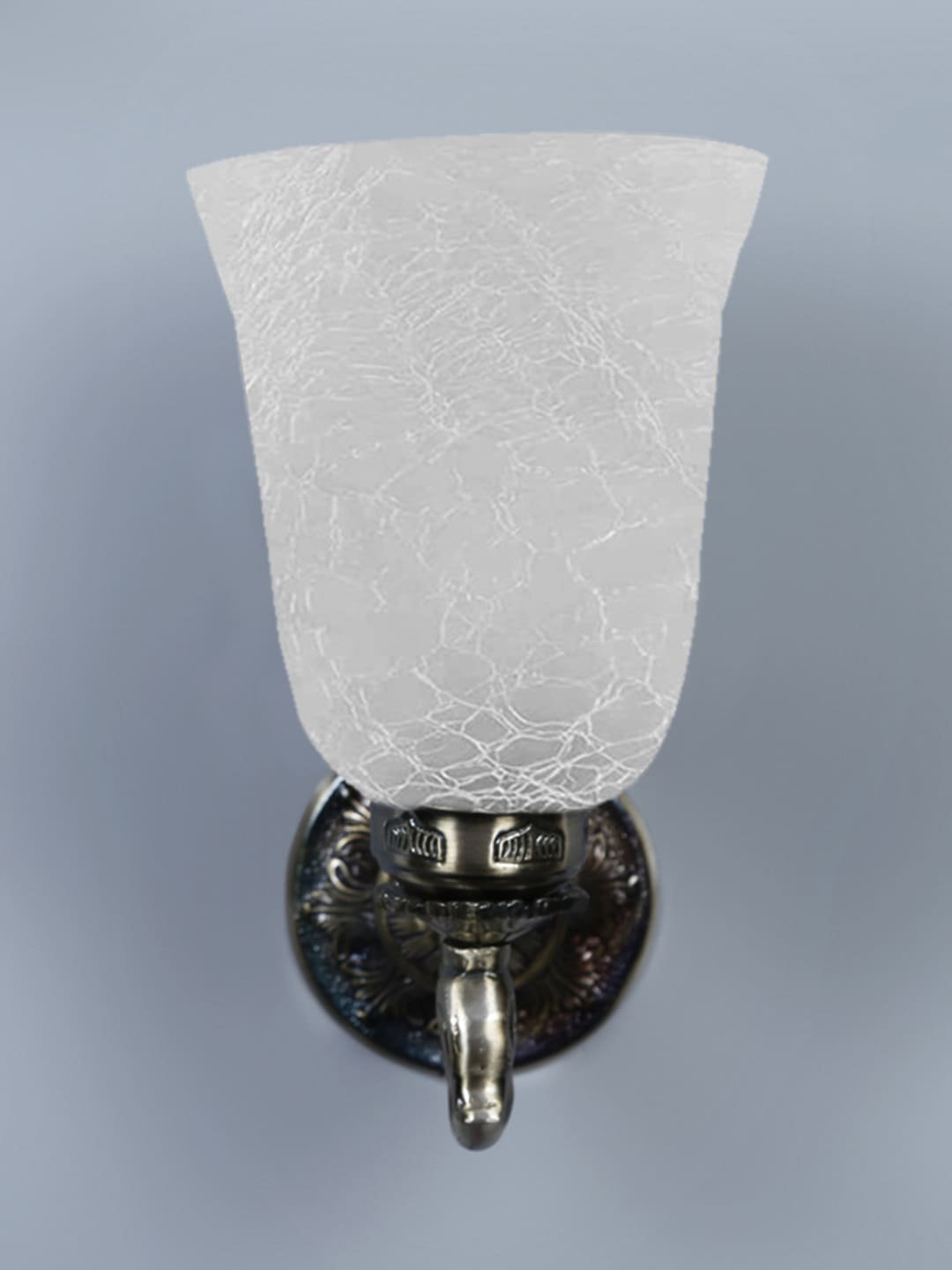 Ambika Home Antique wall lamp with White Milky Crinkle Glass | Modern Wall Light for Living Room Bedroom Hallway Lobby Staircase | Decorative Indoor Wall Sconce - Image 6