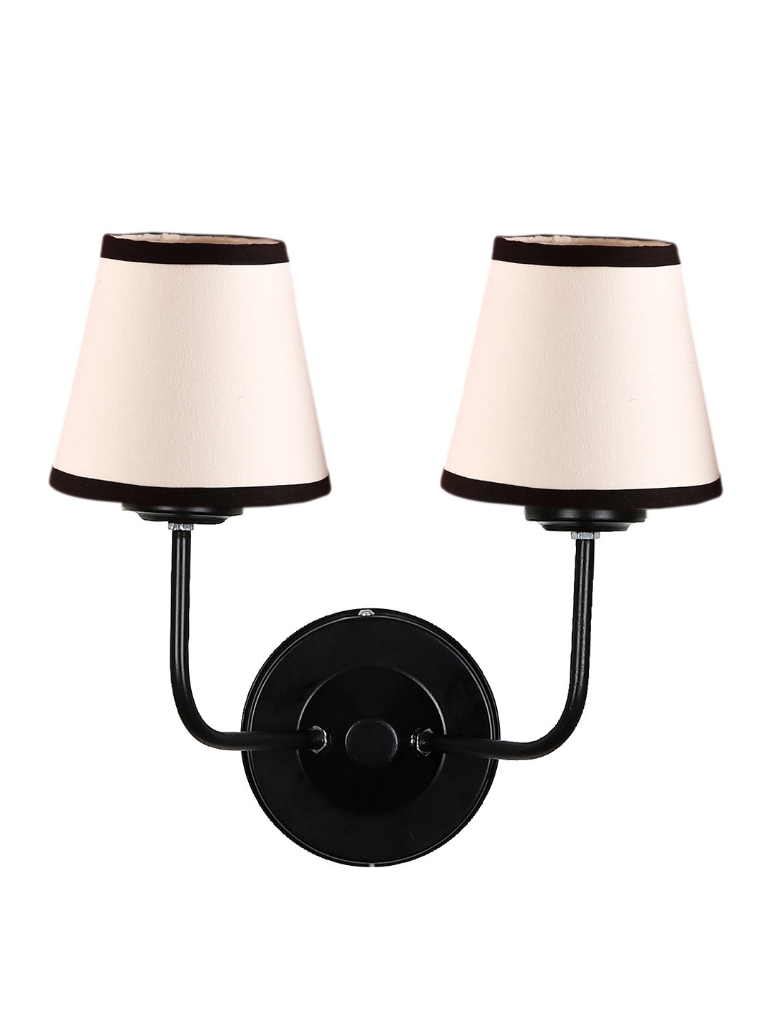 Ambika Home Dual White & Black cotton Wall mounted Lamp Iron Base Decorative Wall Lamp for Living Room, Bedroom & Hallway - Image 4