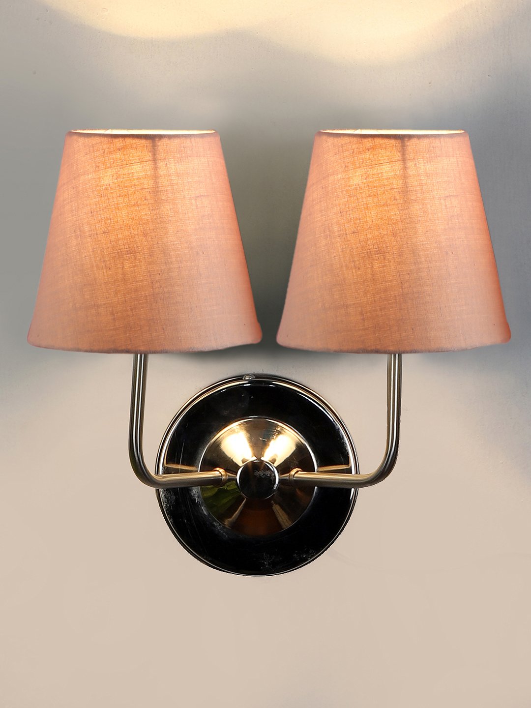 Ambika Home Dual Off White Cotton Wall Mounted Lamp with Steel Base Decorative Wall Lamp for Living Room, Bedroom & Hallway - Image 6