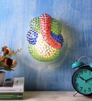 Ambika Home Mosaic Multicolor Ganesh Ji Wall Light for Home, Room & Entrance Decor