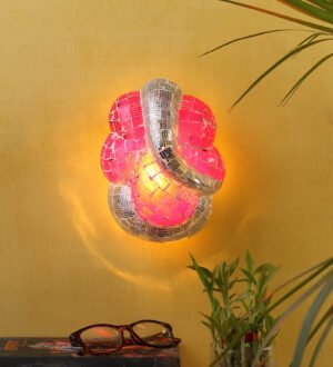 Ambika Home Multicolor Ganesh Ji Wall Mounted Lamp for Home, Living Room & Entrance LED Decorative Light