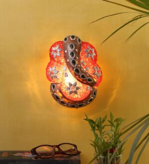 Ambika Home Ganesh Ji Multicolor Wall Mounted Lamp for Home, Entrance & Room Decor