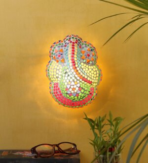 Ambika Home Ganesh Ji Multicolor Wall Mounted Lamp for Home, Entrance & Room Decor