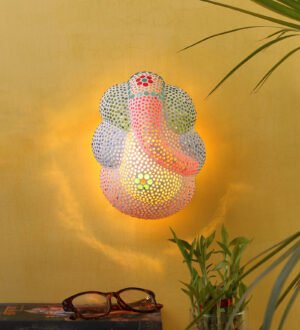 Ambika Home Multicolor Ganesh Ji LED Wall Lamp for Home, Living Room & Entrance