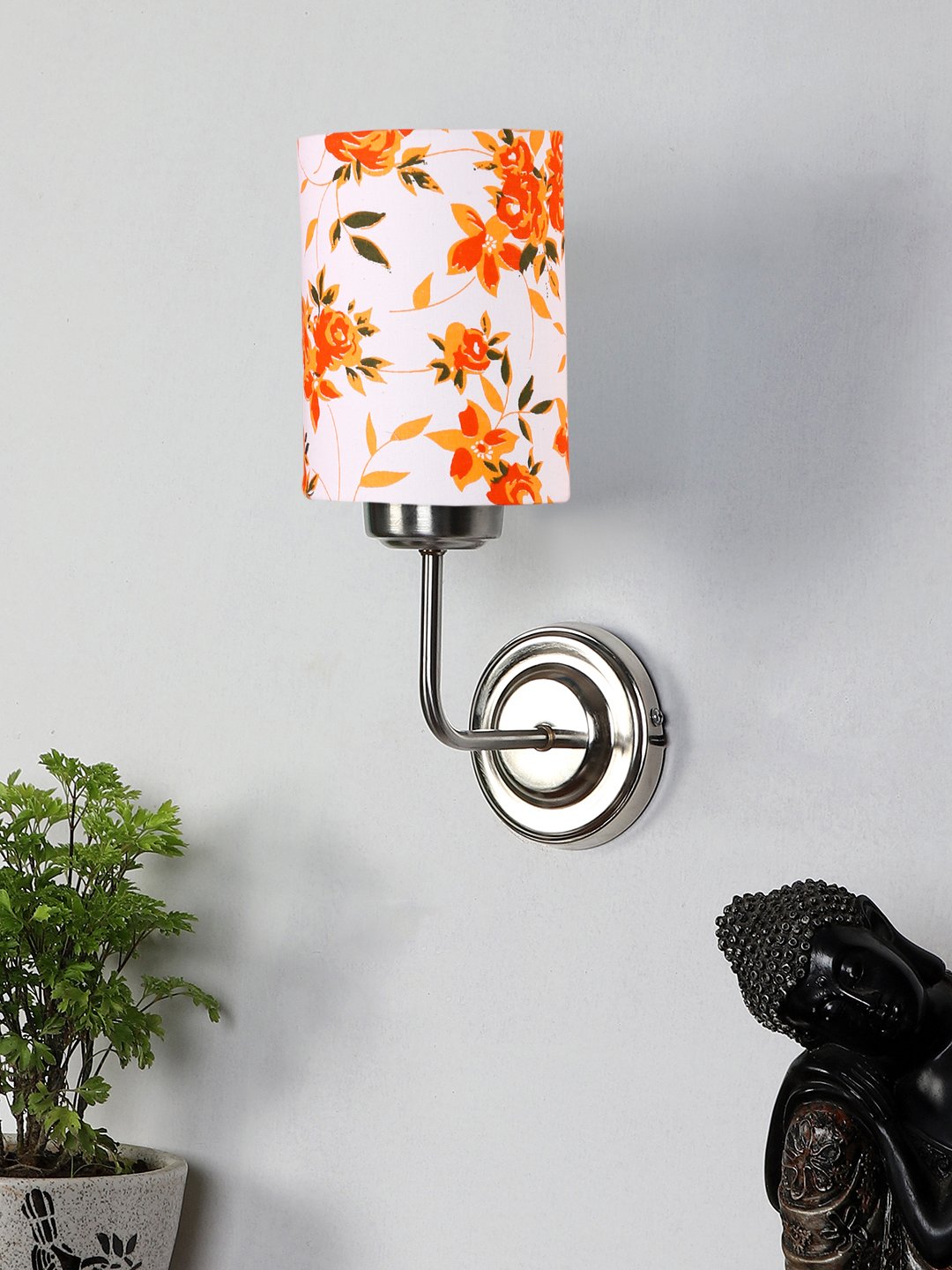 Ambika Home Multicolor cotton shade wall mounted lamp with Steel Base Decorative Wall Lamp for Living Room, Bedroom & Hallway